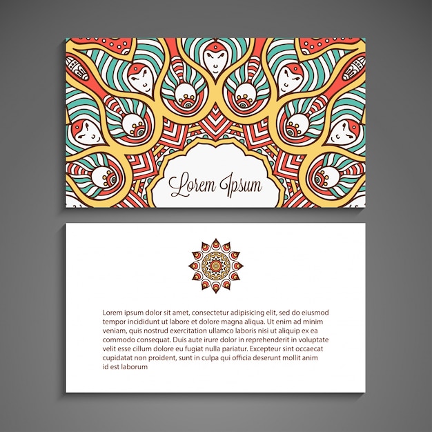 Cute business card with mandala concept