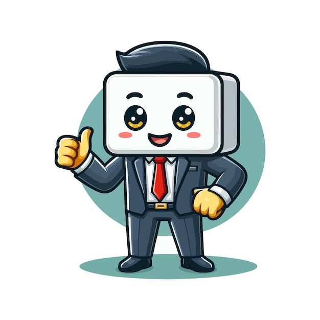 Vector cute businessman character illustration design mascot graphic