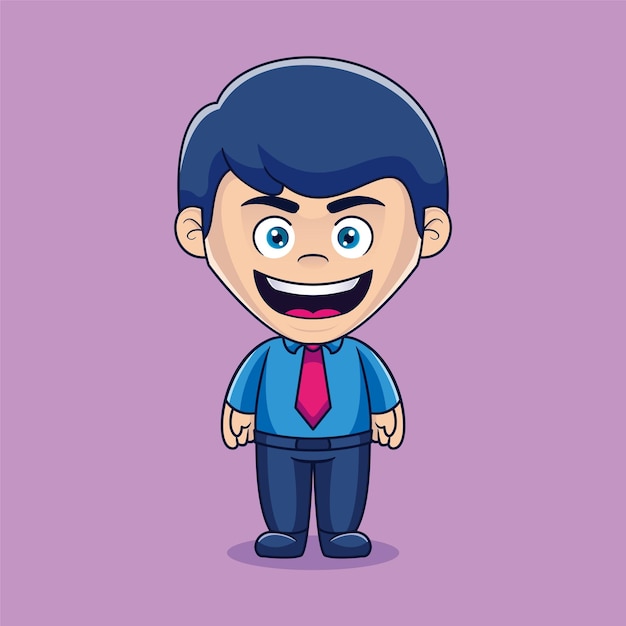 Cute businessman standing cartoon character