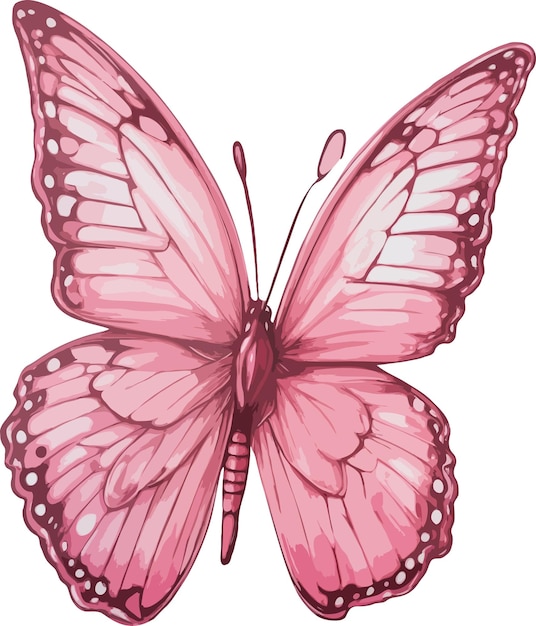 Vector cute butterfly pink