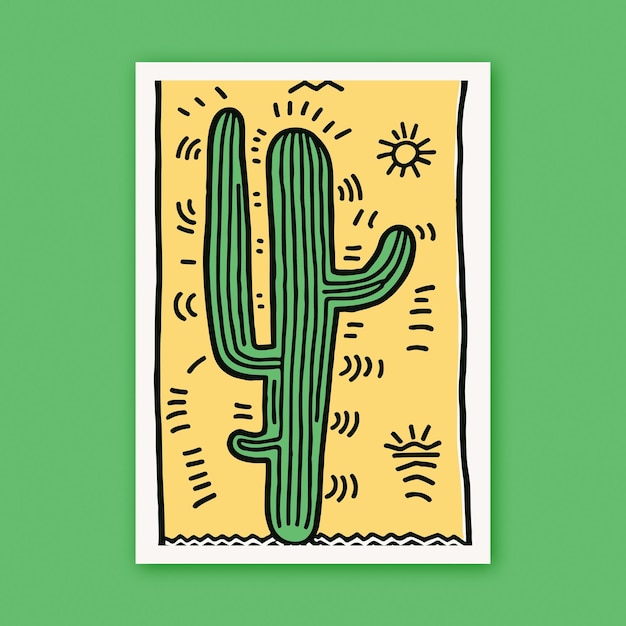 Cute Cactus Doodle