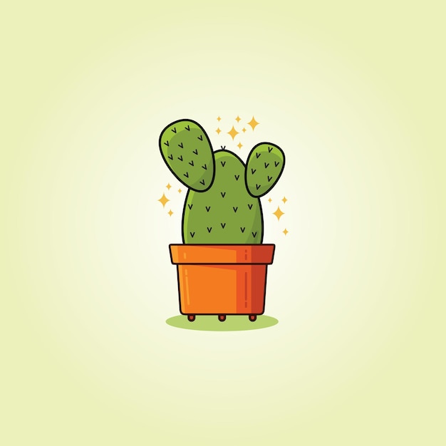 Cute cactus logo illustration