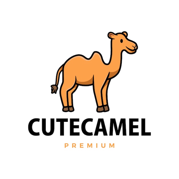 Cute camel cartoon logo  icon illustration