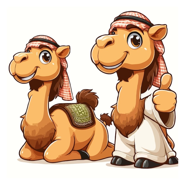 cute camel cartoon vector on white background