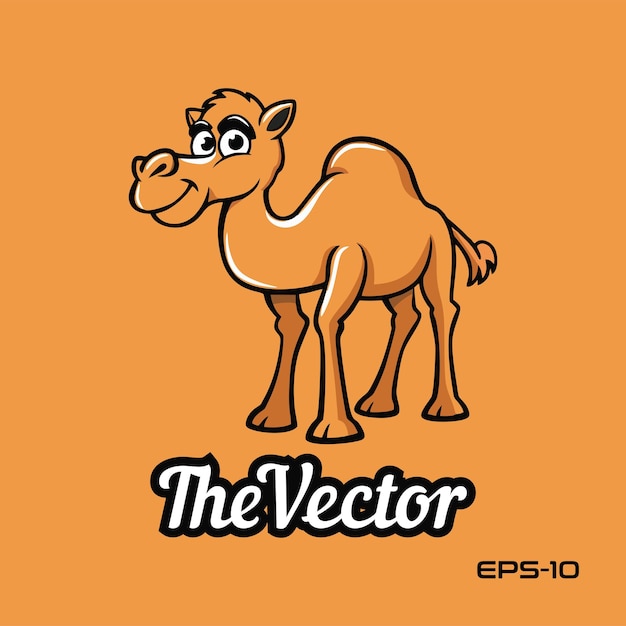 Vector cute camel logo vector mascot character illustration