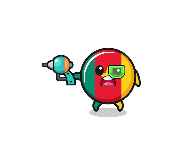 Cute cameroon flag holding a future gun cute design