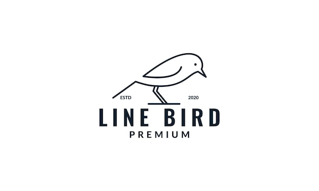 Cute canary line minimalist logo design