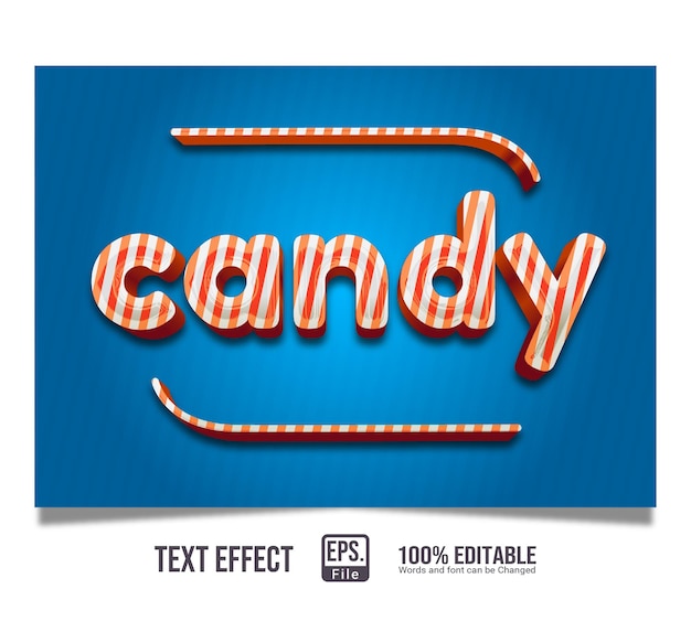 Cute candy editable text effect style