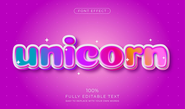 Cute Candy Rainbow text effect. Editable font style