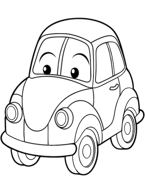 Vector a cute car coloring pages fun and adorable car designs for kids