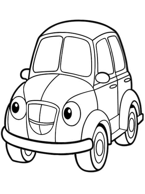 Vector a cute car coloring pages fun and adorable car designs for kids