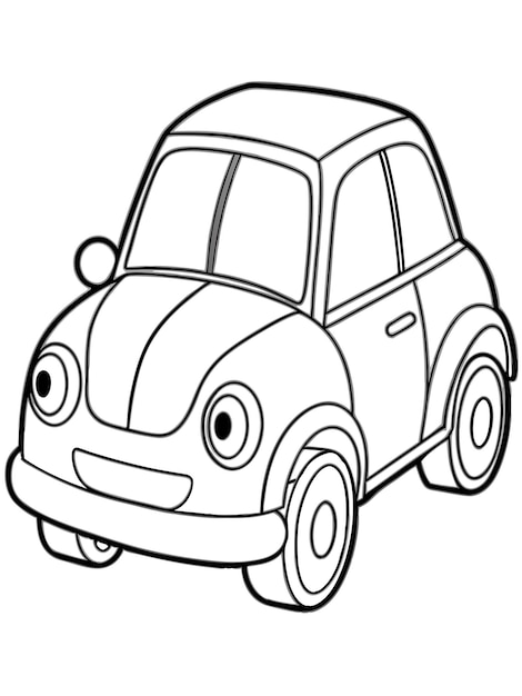 Vector a cute car coloring pages fun and adorable car designs for kids