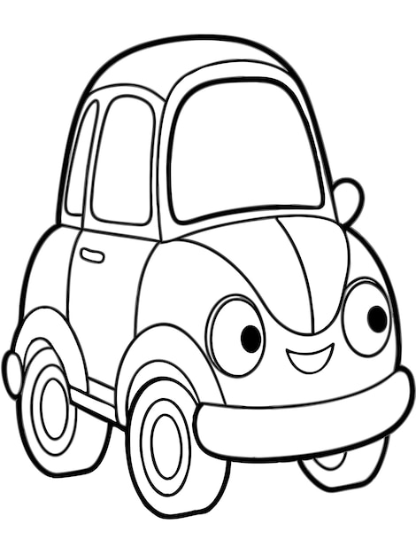 Vector a cute car coloring pages fun and adorable car designs for kids