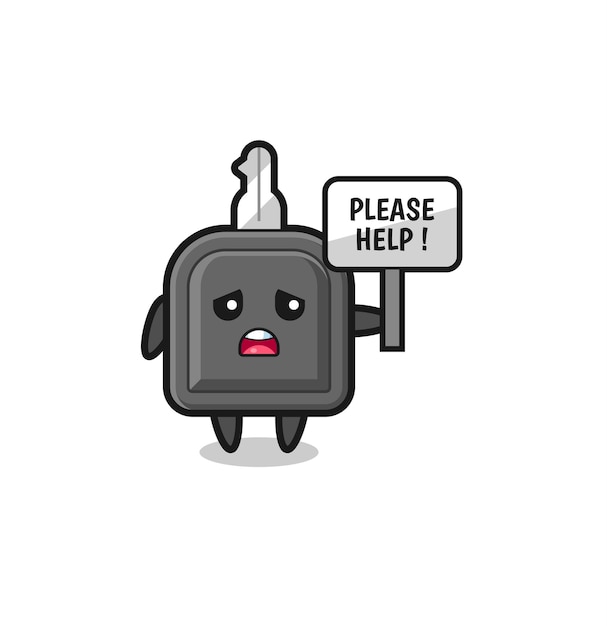 Cute car key hold the please help banner cute design