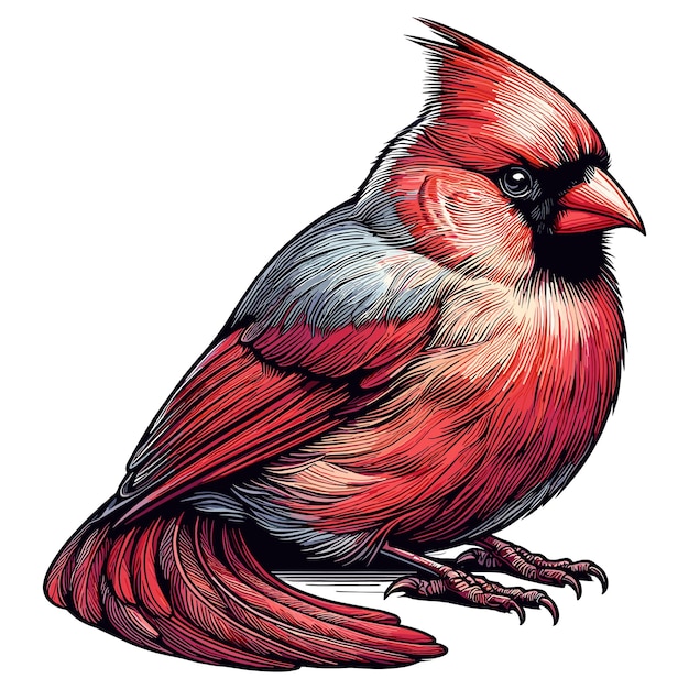 Cute Cardinal Vector Cartoon illustration