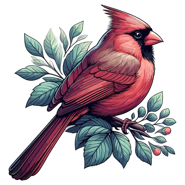 Cute Cardinal Vector Cartoon illustration