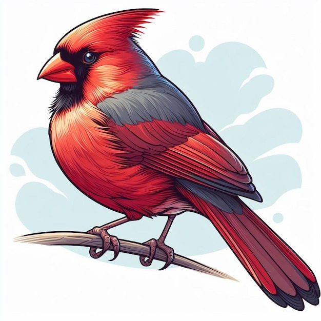 Cute Cardinal vector cartoon illustration