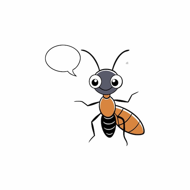 Cute Carpenter Ant talking vector on white background