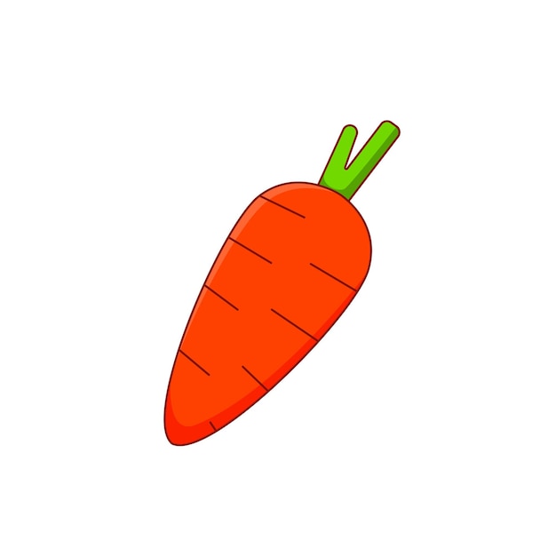 Cute carrot cartoon Vector illustration Healthy food cartoon