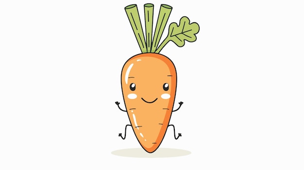 Cute Carrot Character Vector Illustration