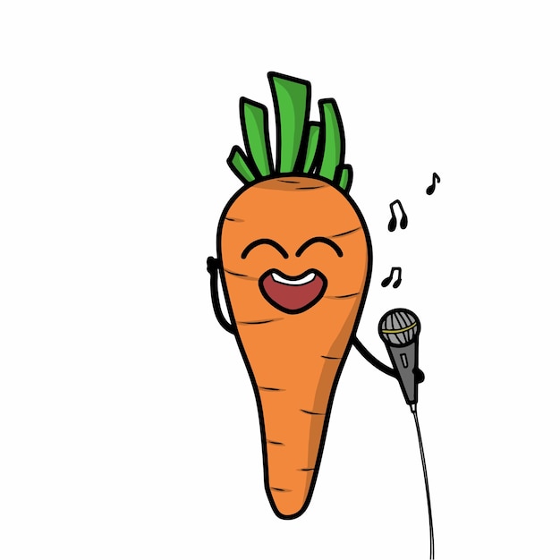 Cute carrot character vector template design illustration