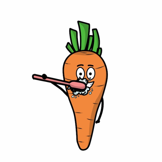 Cute carrot character vector template design illustration