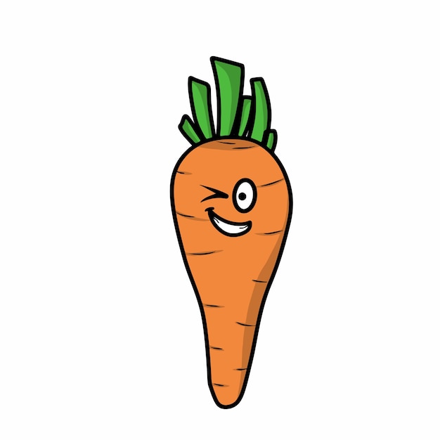 Cute carrot character vector template design illustration