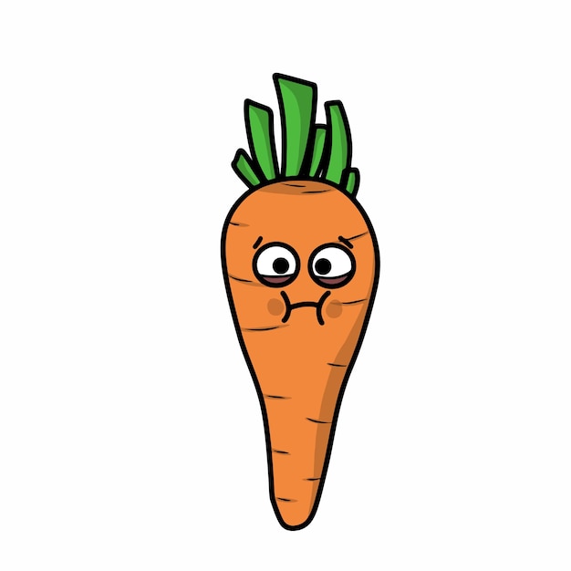 Cute carrot character vector template design illustration