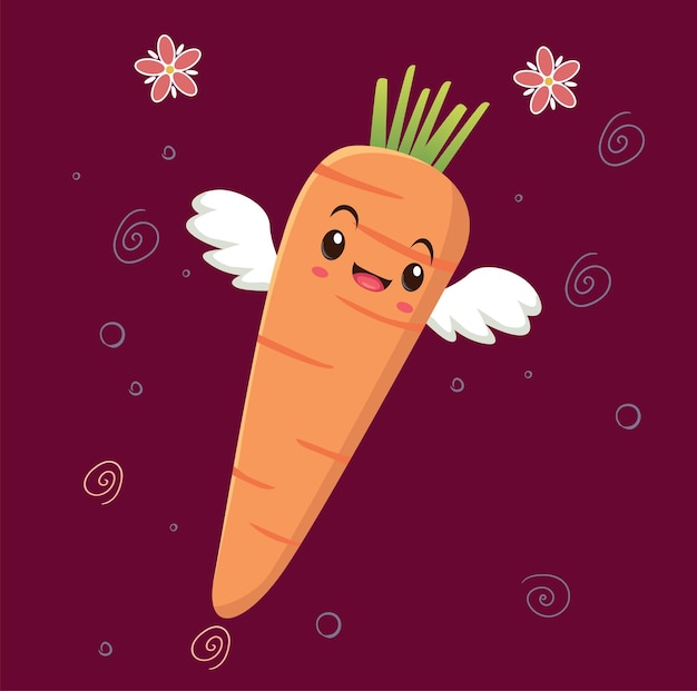 cute carrot mascot vector illustration