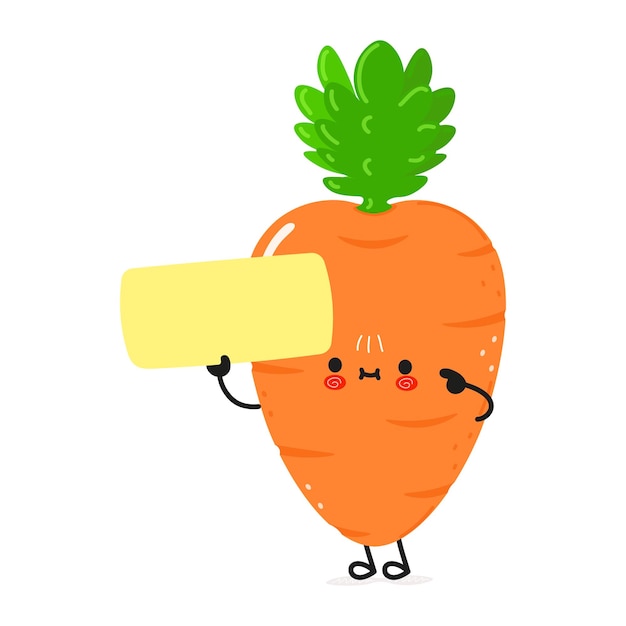 Cute carrot poster character