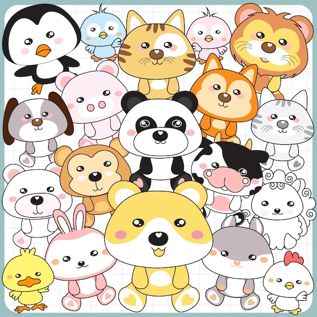 Cute cartoon animals