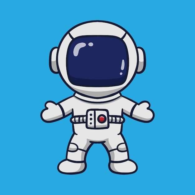 cute cartoon astronaut vector illustration