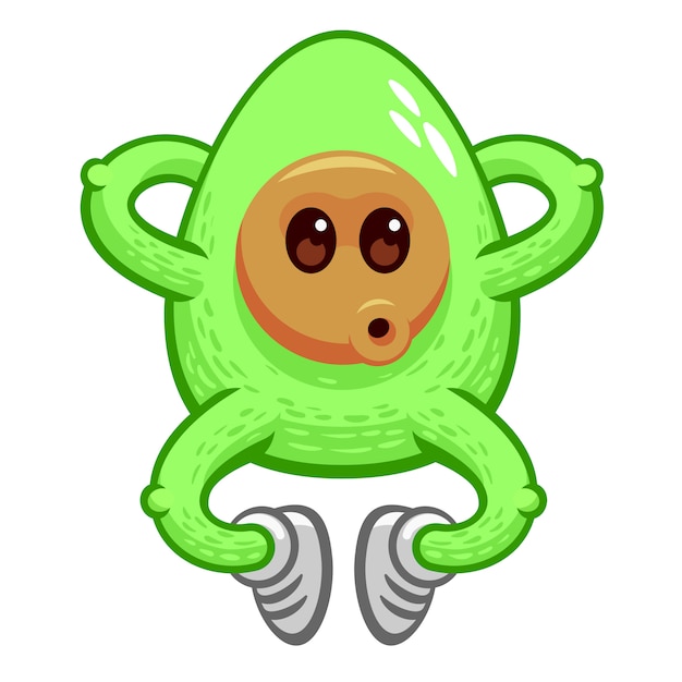 Cute cartoon avocado character