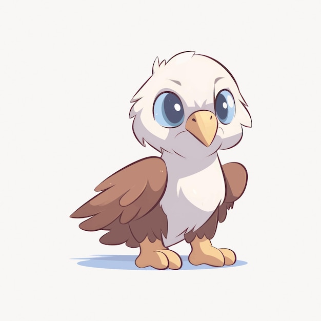 Vector cute cartoon baby eagle illustration