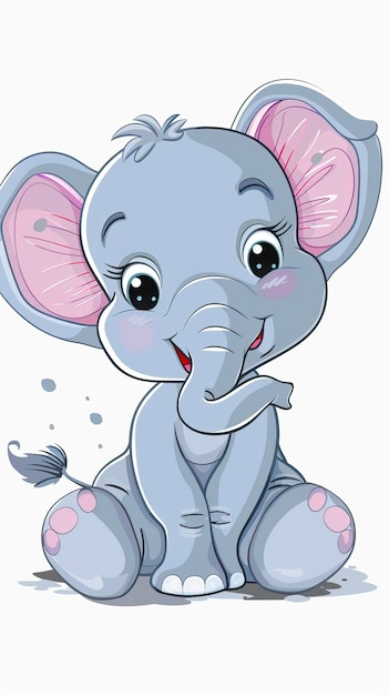 Vector cute cartoon baby elephant ar 916 style raw job id b01ddb93b4ff4ec4b79ffa6e34a62c69