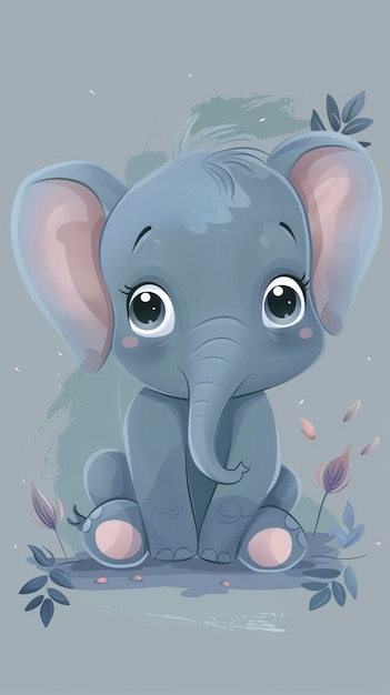 Vector cute cartoon baby elephant ar 916 style raw job id ec764f62fddd4ad2bd48067d6f5c2cf2