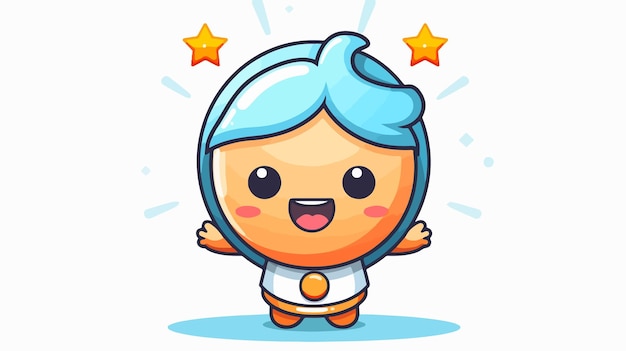 a cute cartoon baby with a blue hairdo