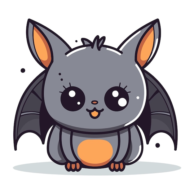 Cute cartoon bat Vector illustration of a cute cartoon bat