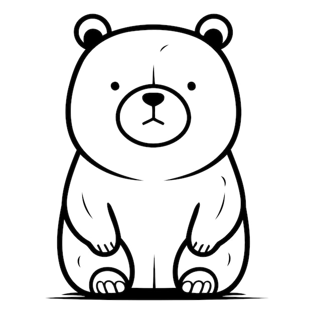 Cute cartoon bear isolated on a white background Vector illustration