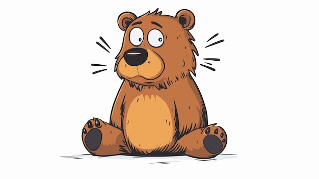 Vector cute cartoon bear with sore head illustration