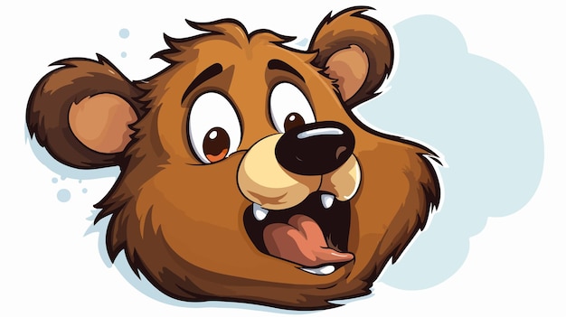 Vector cute cartoon bear with speech bubble distressed background