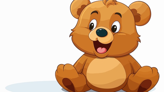 Cute Cartoon Bear with Speech Bubble Illustration