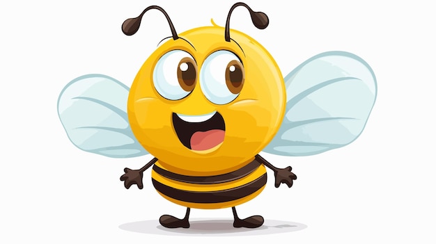 Cute Cartoon Bee with Speech Bubble Vector Illustration