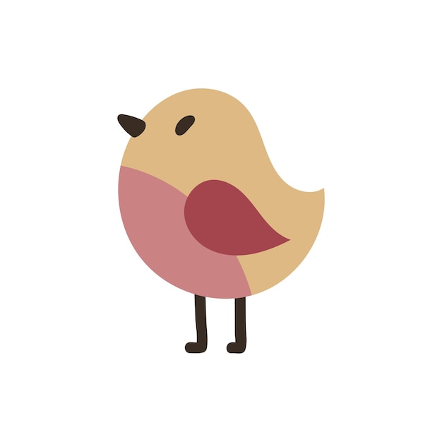 Cute cartoon bird. Vector illustration. Funny bird in childish style isolated on white