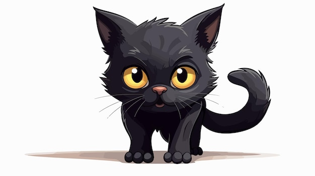 Vector cute cartoon black cat vector illustration