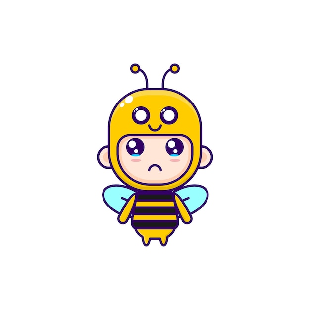 cute cartoon boy wearing bee costume