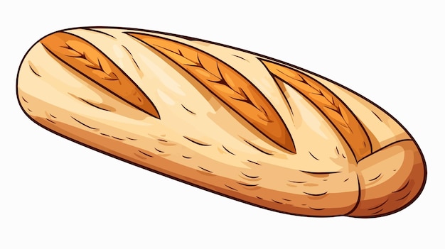 Cute Cartoon Bread Illustration on White Background