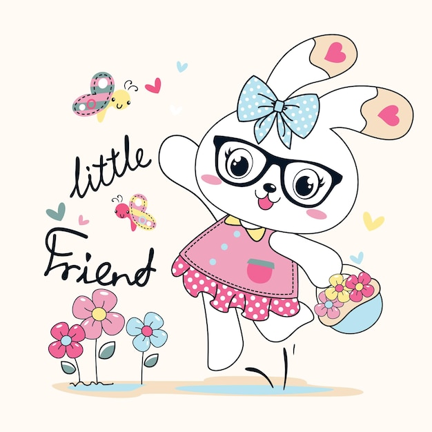 cute cartoon bunny vector