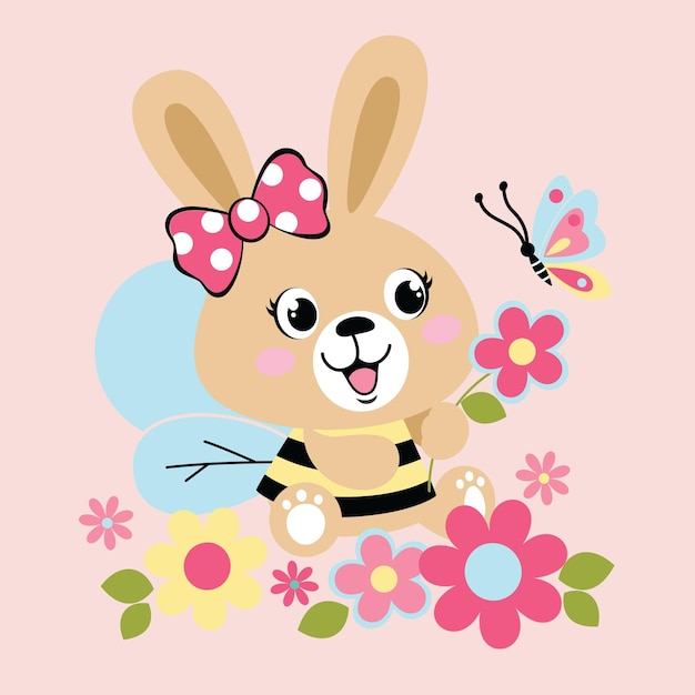 cute cartoon bunny vector