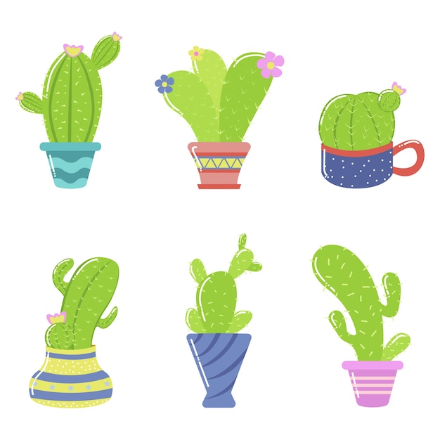 Cute Cartoon Cactus Plant Illustration